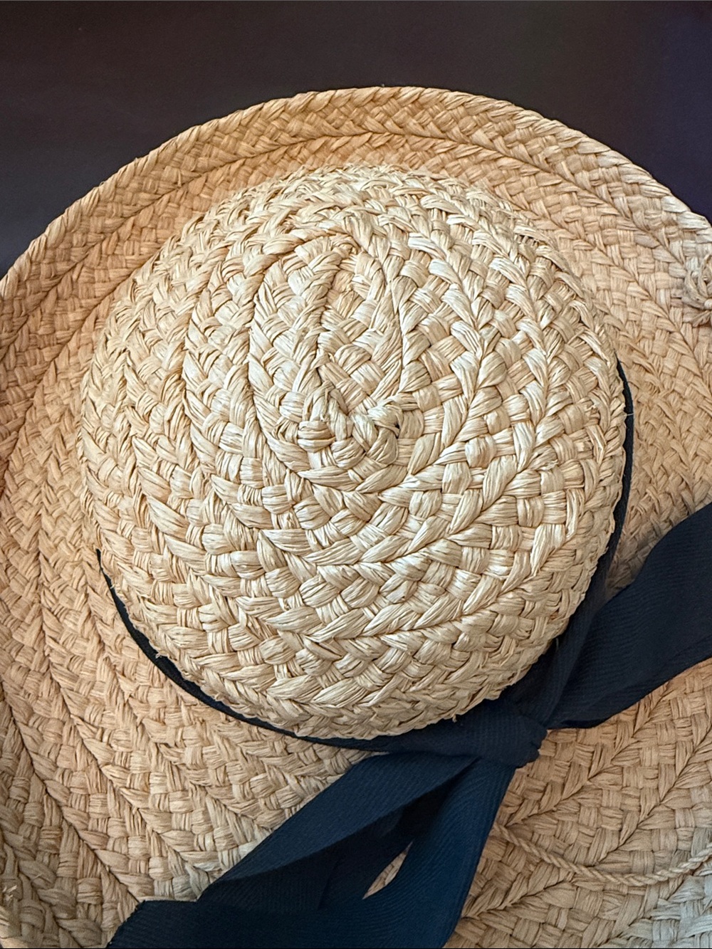 Helen Kaminski Natural Straw Sun Hat with Black Band - Picture 6 of 8